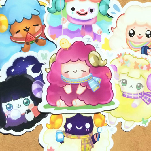Animal Crossing New Horizons | Vesta | Wendy | Willow | Pietro | Dom | Muffy | Stella | Glossy Die Cut Sticker Set