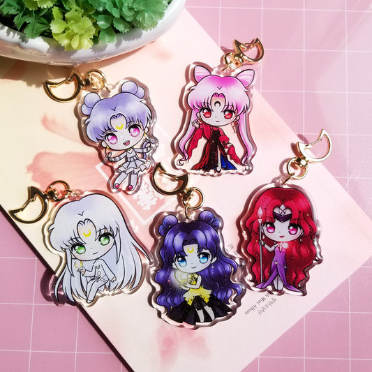 Sailor Moon Acrylic Charms | Luna - Human | Diana - Human | Artemis - Human | Queen Beryl | Chibiusa - Wicked Lady | Luna + Artemis - Cats