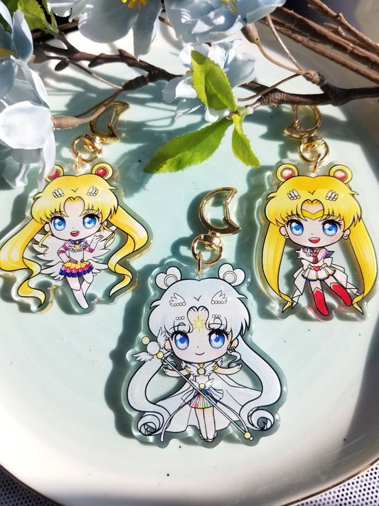Sailor Moon Acrylic Charms | Super Sailor Moon | Eternal Sailor Moon | Sailor Cosmos |