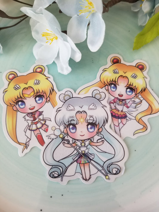 Sailor Moon Sticker Set | Sailor Cosmos | Super Sailor Moon | Eternal Sailor Moon |