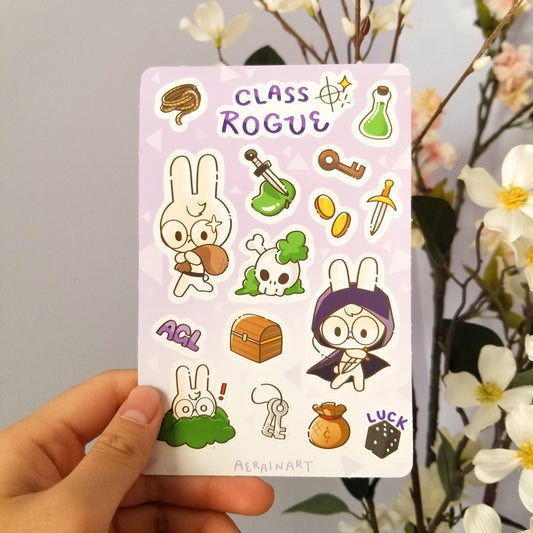 Bunny Rogue RPG / DnD | Choose your Class | Sticker Sheets