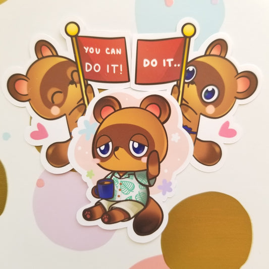 Animal Crossing New Horizons Nook Family | Tom Nook | Timmy | Tommy | Glossy Die Cut Sticker Set